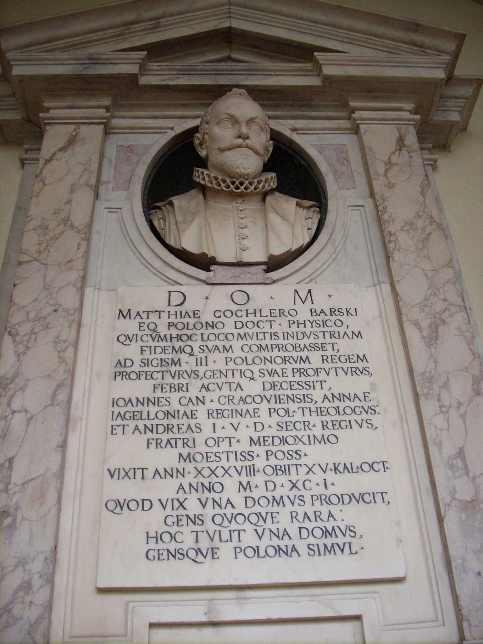 Maciej Barski Kochler's bust and memorial tablet, Ospedale di Santa Maria Nuova, Florence - 02.JPG